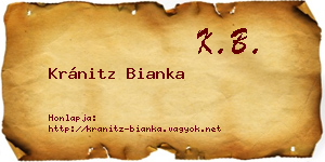 Kránitz Bianka névjegykártya